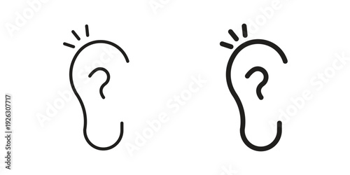 Listening icon elements. A modern flat and line icons set