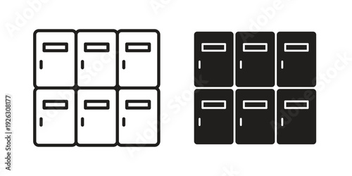 Lockers icon elements. A modern flat and line icons set