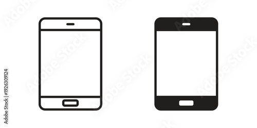 Mobile icon elements. A modern flat and line icons set