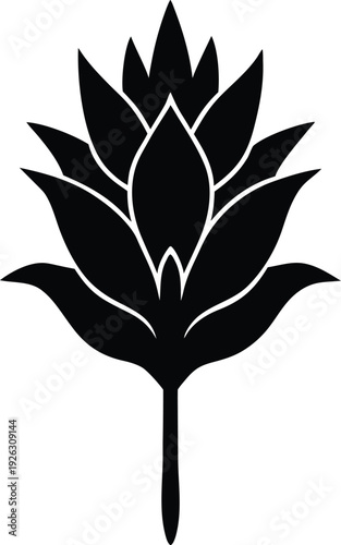 Indian Paintbrush silhouette vector art Illustration