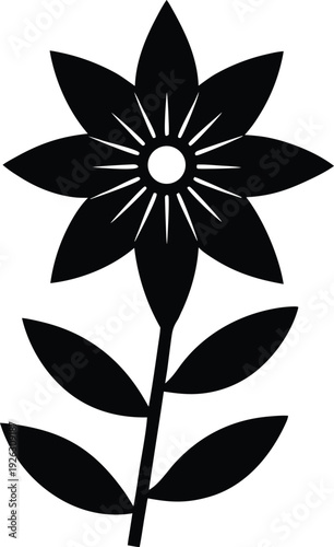 Jacobs Ladder Flower silhouette vector art Illustration