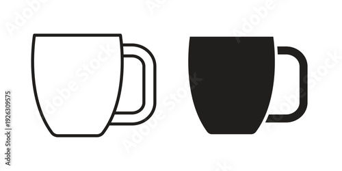 Mug icon elements. A modern flat and line icons set