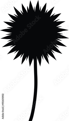 Knautia Flat Icon Style Silhouette Vector Art Illustration