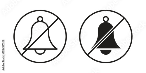 Notification off icon elements. A modern flat and line icons set