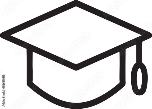 Graduation cap mortarboard for educational success icon