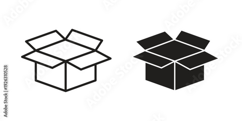 Open box icon elements. A modern flat and line icons set
