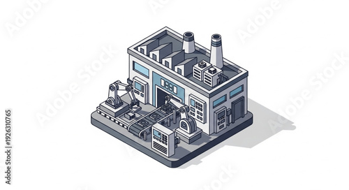 Isometric Illustration of Modern Building.