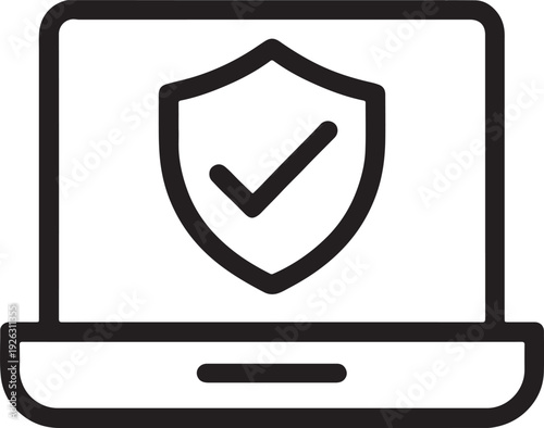 Laptop computer with shield for antivirus protection