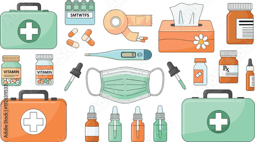 Kawaii exotic pet vector set featuring iguanas axolotls snakes turtles a hamster and a frog with terrarium and aquarium accessories isolated on white background.