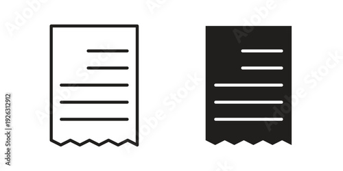 Receipt icon elements. A modern flat and line icons set