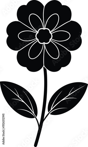 Primrose Flat Icon Style Silhouette Vector Art Illustration