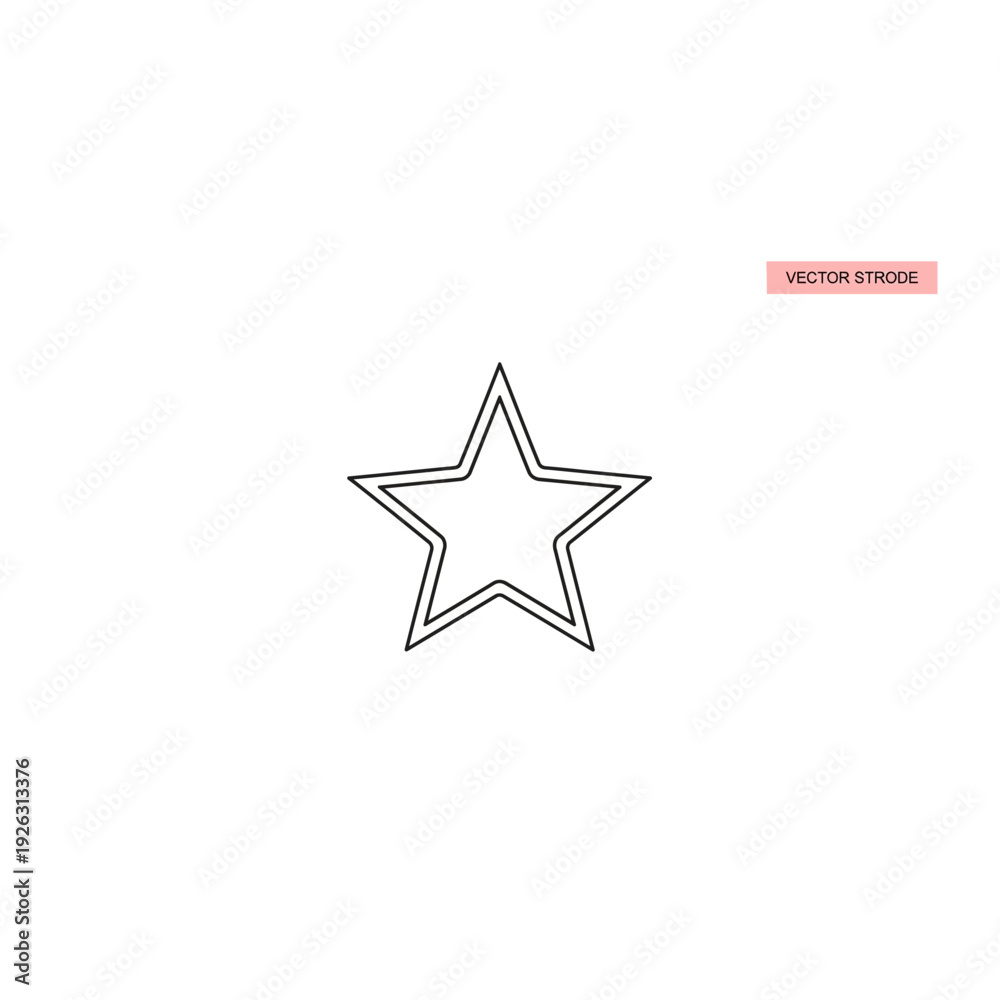 Obraz premium Clean Black Outline Star Shape Minimalist Vector Graphic Design