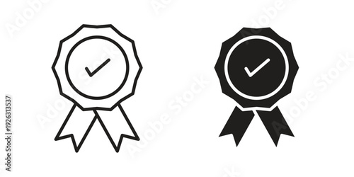 Rosette stamp icon elements. A modern flat and line icons set