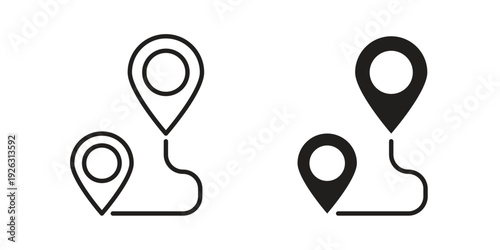 Route icon elements. A modern flat and line icons set