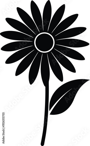 Rudbeckia Flat Icon Style Silhouette Vector Art Illustration