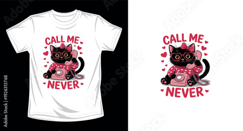 Cat graphic vector art t-shirt design print template