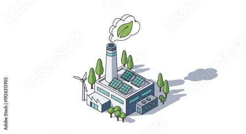 Isometric Mosque Building with Minaret.