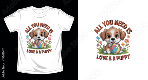 Dog graphic vector art t-shirt design print template