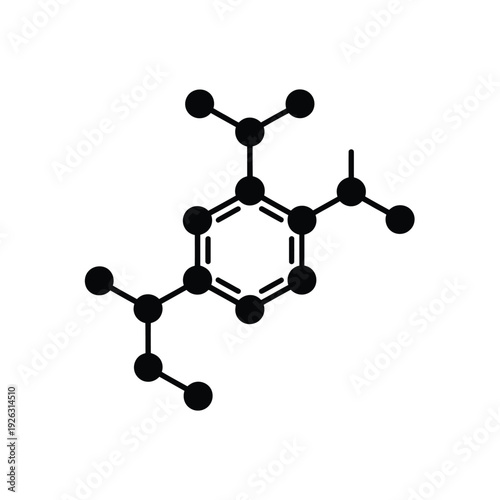 Molecular structure diagram of a benzene ring with attached groups