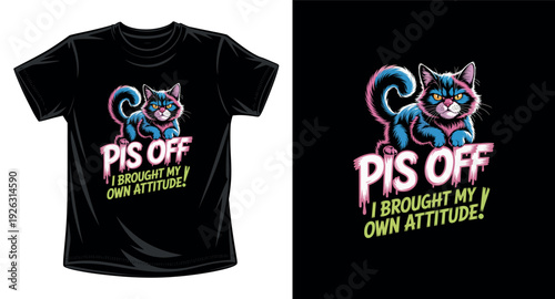 Cat graphic vector art t-shirt design print template