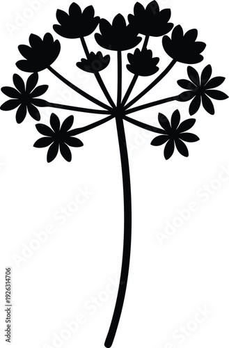 Silene Flat Icon Style Silhouette Vector Art Illustration