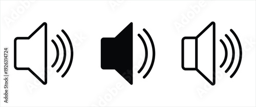 Loudspeaker icon. Vector Sound symbol isolated on a white background are used as video players, music apps, and operating system taskbars to manage sound output.