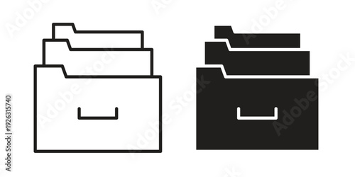 Store files icon elements. A modern flat and line icons set