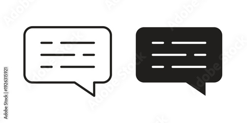 Subtitles icon elements. A modern flat and line icons set