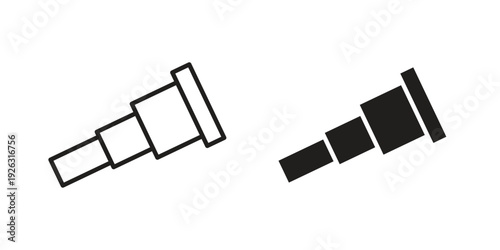 Telescope icon elements. A modern flat and line icons set