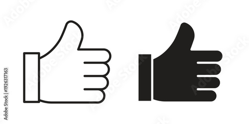 Thumb icon elements. A modern flat and line icons set