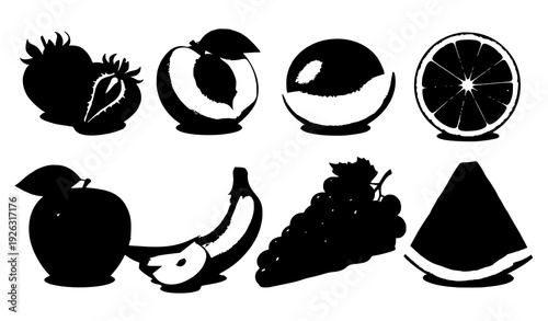 Realistic whole and sliced fruits vector collection isolated on white background with detailed fresh food elements