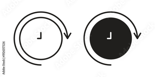 Time forward icon elements. A modern flat and line icons set