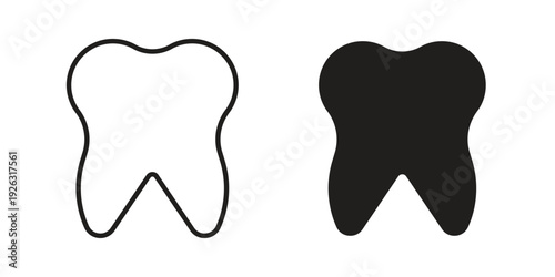 Tooth icon elements. A modern flat and line icons set