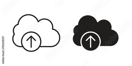 Upload to Cloud icon elements. A modern flat and line icons set