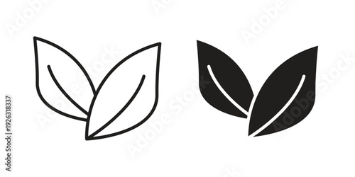 Vegan icon elements. A modern flat and line icons set