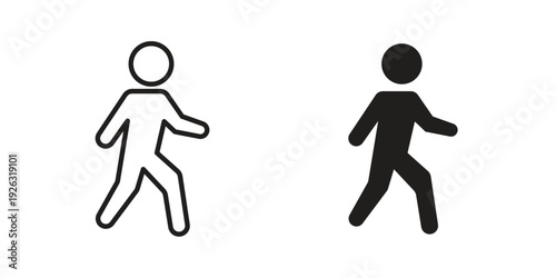 Walk icon elements. A modern flat and line icons set