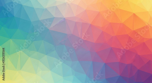 Vibrant polygonal background with colorful geometric shapes in rainbow hues and gradient effect