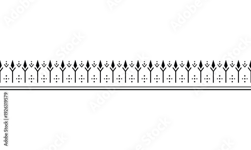 seamless tribal tattoo bracelet with geometric ethnic ornament. Repeating monochrome border design suitable for arm band tattoo frame textile print packaging decoration and decorative borders.