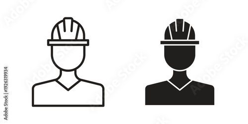 Worker icon elements. A modern flat and line icons set