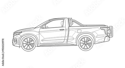 Line Drawing of a Car.