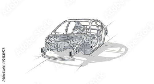 Wireframe Car Model Design Structure.