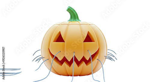 Spooky Jack-o'-lantern with wires