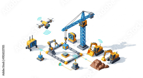 Lego Construction Site with Crane.