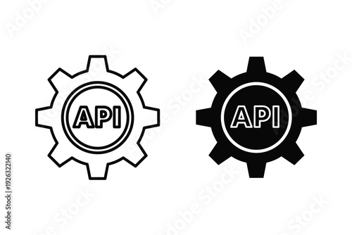 API Gear Icon - Application Programming Interface, Development, and Integration Concept