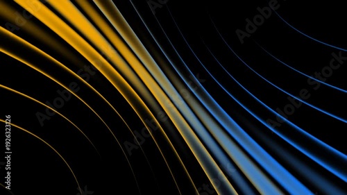 Colorful waves move smoothly across the screen in a digital display at a tech event