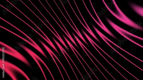 Colorful waves move and change shape in a digital pattern at a nighttime setting