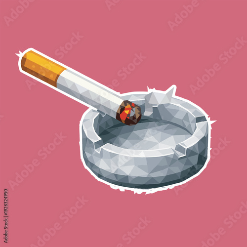 cigarette with low poly art, eps 10 illustration