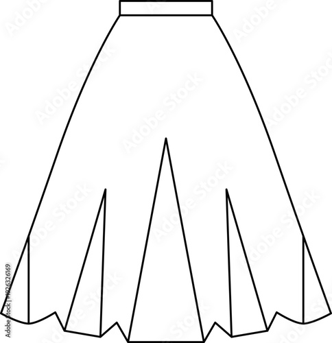 Types of Skirts Styles for Women vector illustration collection, Different Skirts Names 