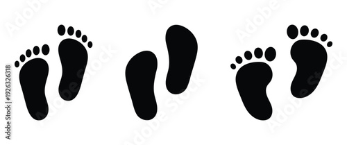 Flat vector footprint icon isolated on a white background are used in digital and print media and Representing podiatry services. Vector illustration.