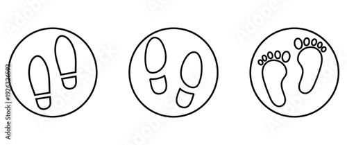 Solid style human feet icon and silhouette isolated on white background. Vector style footprint icon designed for labeling shoe stores, newborn baby products and digital printing. EPS 10.